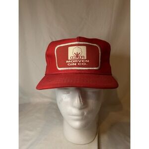 Vintage Morven Cotton Gin Co Georgia GA Red Rope Snapback Farm Cap Hat
